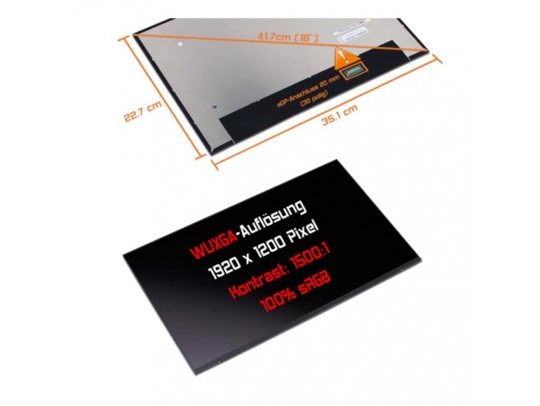 LCD LED WLED ZASLON 16.0" N160JCA 349mm za prenosnik HP, LENOVO, DELL, ASUS, ACER / FHD 1920X1080 IPS /  30-pinski EDP, eDP 1.4, HBR1 20mm / MAT / TANEK / BREZ NOSILCEV